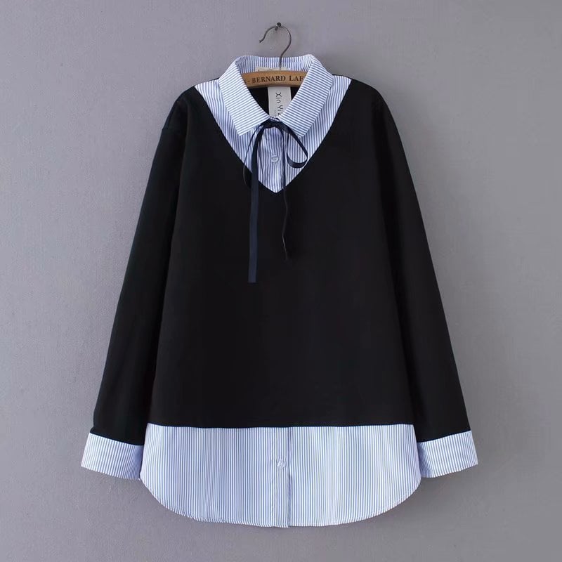 Spring Loose Versatile Ladies Two-Piece Lapel Top