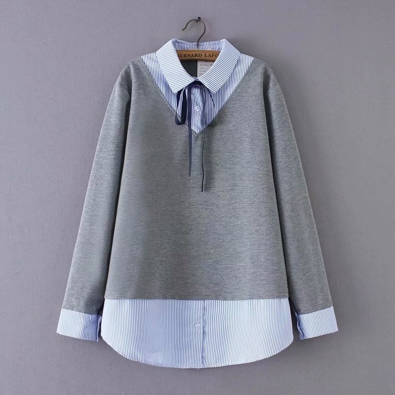 Spring Loose Versatile Ladies Two-Piece Lapel Top