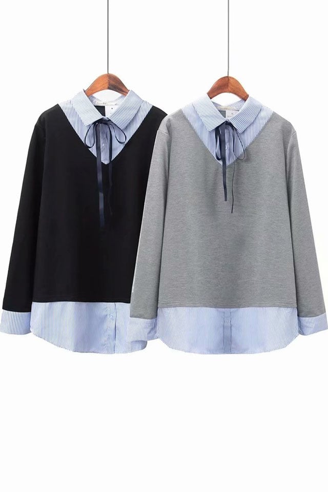 Spring Loose Versatile Ladies Two-Piece Lapel Top